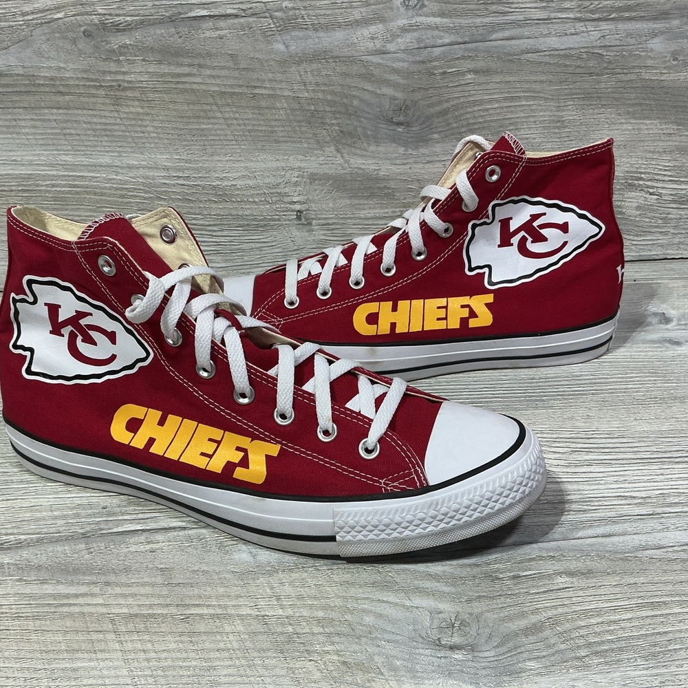 Rare Limited Edition Converse Kansas City Chiefs Hi Top Sneakers Men's Size 13
